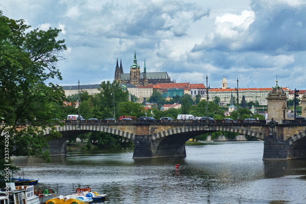 The Vltava river in Prague, Czech Republic