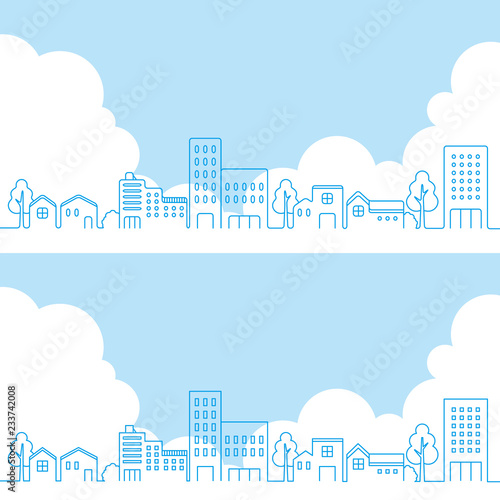 街並み　住宅街（線画）