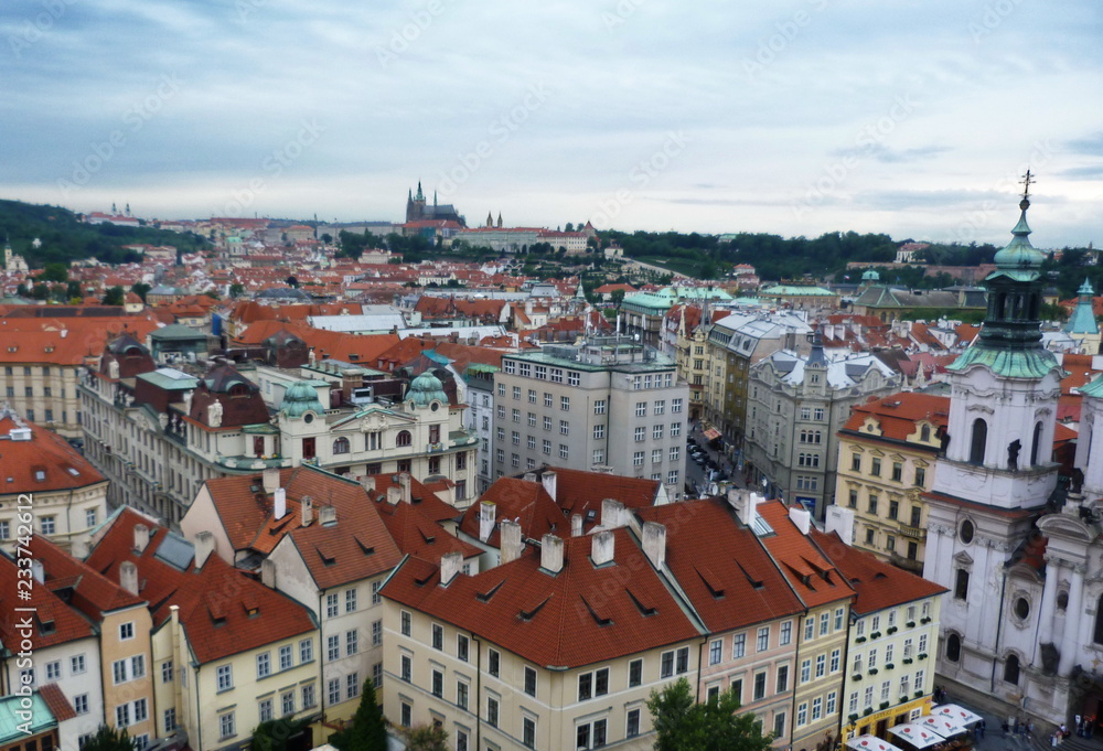 Fototapeta Top view of the center of Prague, Czech Republic