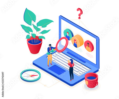 HR management - modern colorful isometric vector illustration