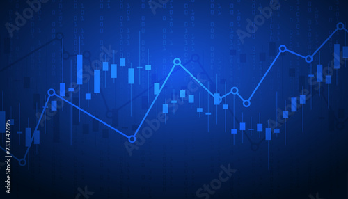 Candle stick graph chart of stock market investment trading. Stock market and exchange. Stock market data. Vector illustration