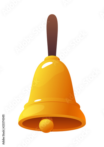 vintage vector gold bell on white background