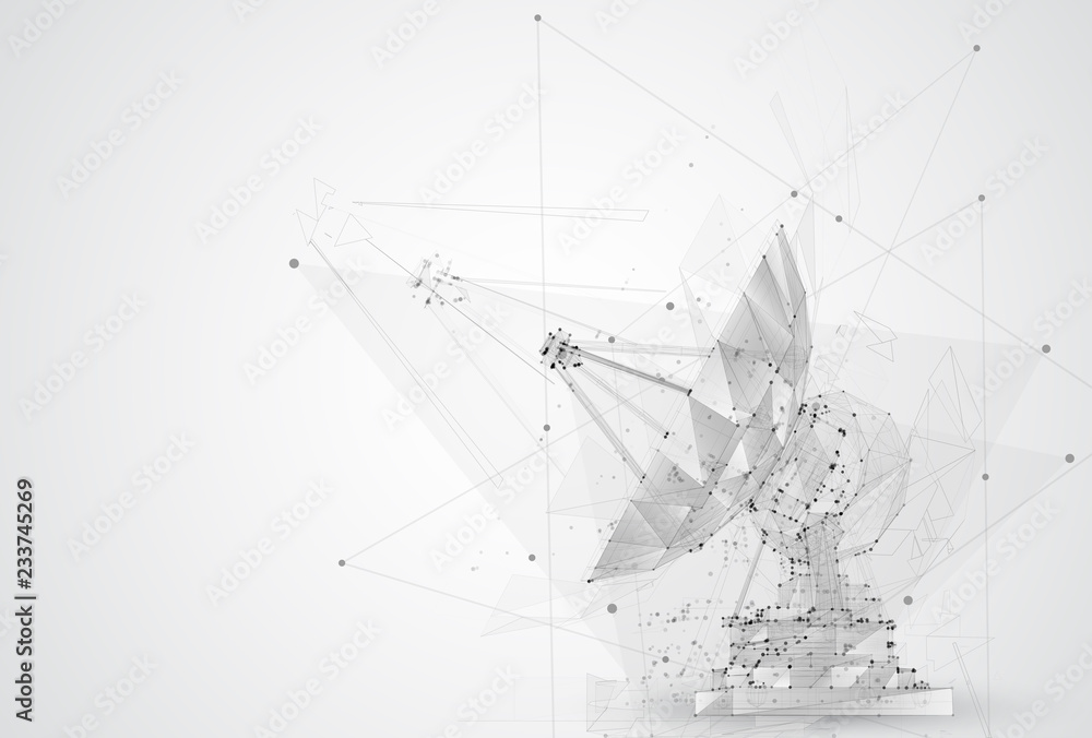 abstract vector. Radio antenna. astronomy and space research abstract vector. Radio antenna. astronomy and space research