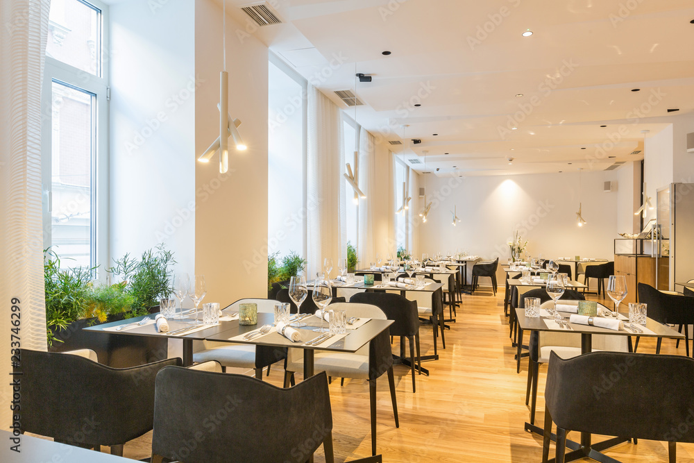 Interior of a modern hotel restaurant Interior of a modern hotel restaurant