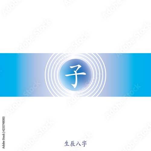 Four Pillars of Destiny. Chinese feng shui horoscope letters. Earthly Branches.