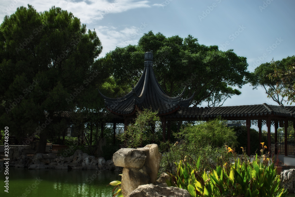 Pagoda in a Chinese Garden in Malta