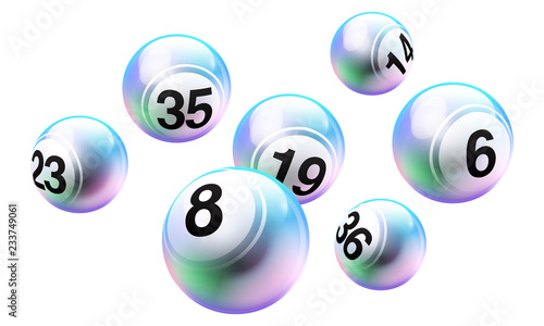 Vector Bingo Lottery Number Balls Set