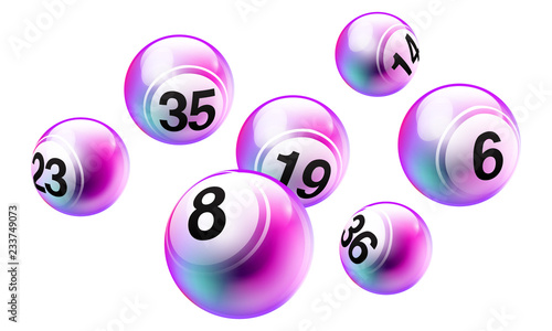 Vector Bingo Lottery Number Balls Set