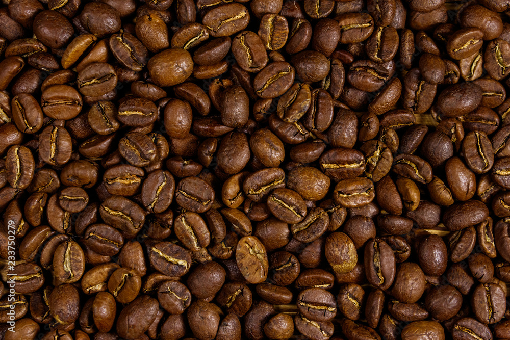 Fototapeta premium Background of the roasted coffee beans