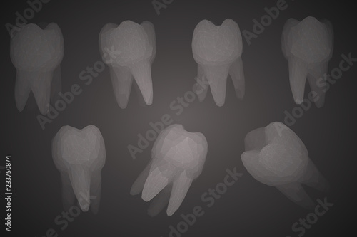 vector set of 3d teeth for dental medicine.