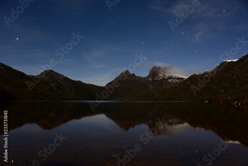Night view of Cradle mountain in Tasmania, Australia