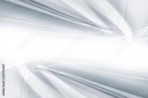 White gray perspective horizontal background. Blurred futuristic pattern lines. 