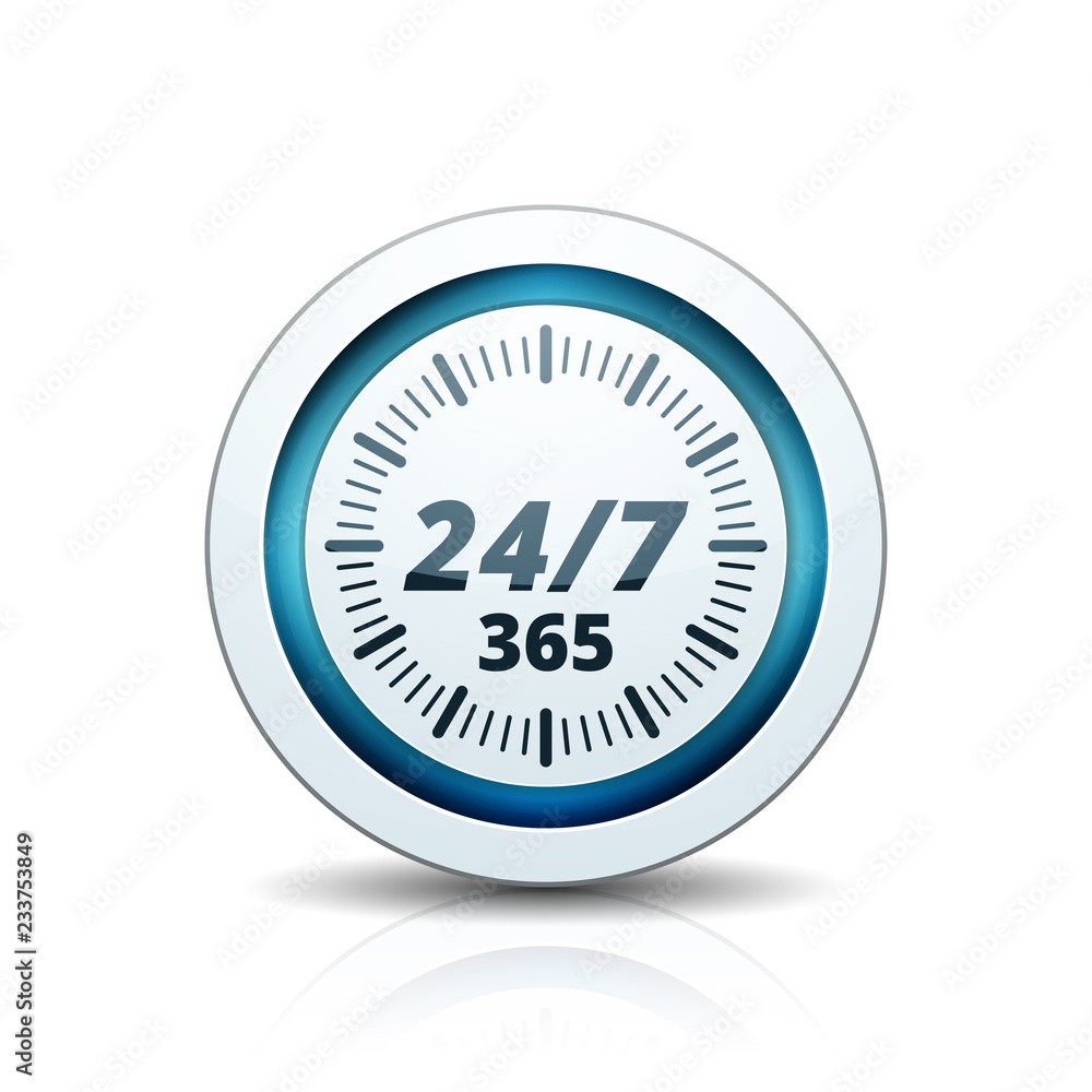 24 hours Support button illustration 24 hours Support button illustration