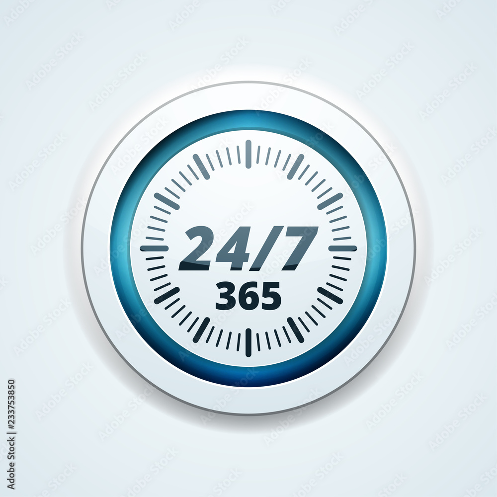 24 hours Support button illustration 24 hours Support button illustration