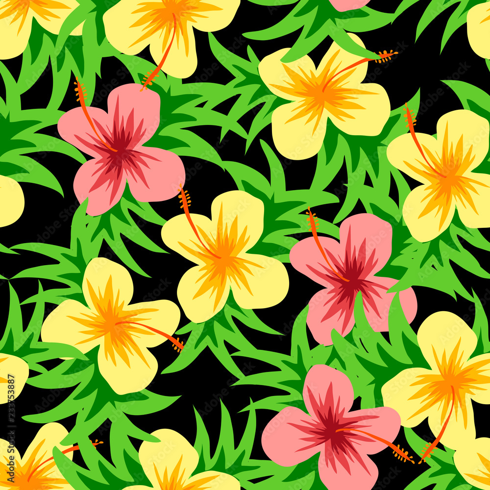 beautiful vector flower pattern with leaf on white background beautiful vector flower pattern with leaf on white background