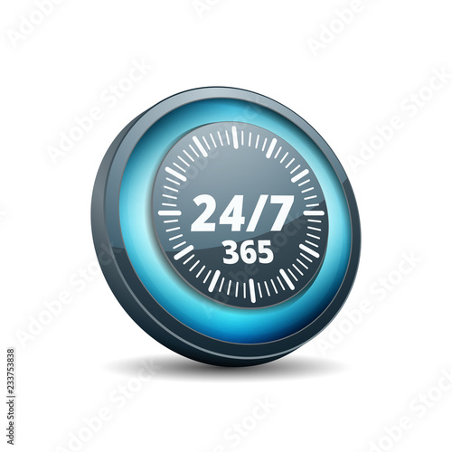 24 hours Support button illustration