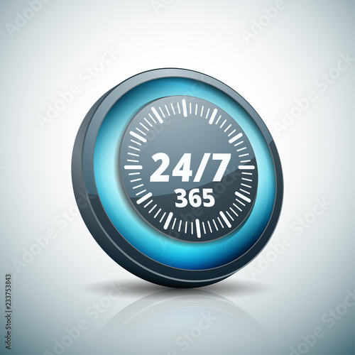 24 hours Support button illustration