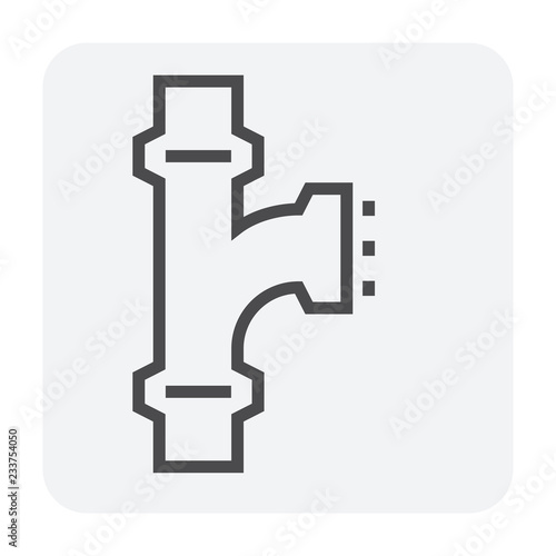 Pipe icon and flange fitting for pipeline connection with valve and other pipe. For transportation liquid or gas i.e.crude, oil, natural gas, sewage, wastewater. Also for plumbing and irrigation.