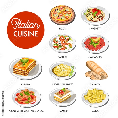 Italian cuisine food traditional dishes