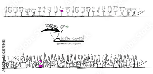 Wine Glass and Bottle