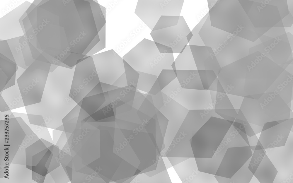 Multicolored translucent hexagons on white background. Pink tones. 3D illustration Multicolored translucent hexagons on white background. Pink tones. 3D illustration