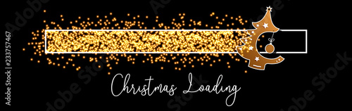 Christmas Loading with golden glitter.