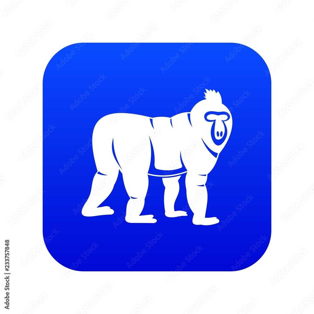 Fototapeta premium Mandrill monkey icon digital blue for any design isolated on white vector illustration