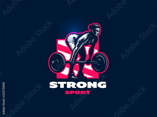 Woman fitness emblem.