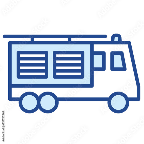 Feuerwehrwagen, Feuerwehrauto Vector Icon Illustration