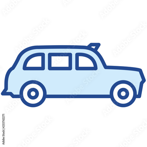 Taxi, London Cab Vector Icon Illustration