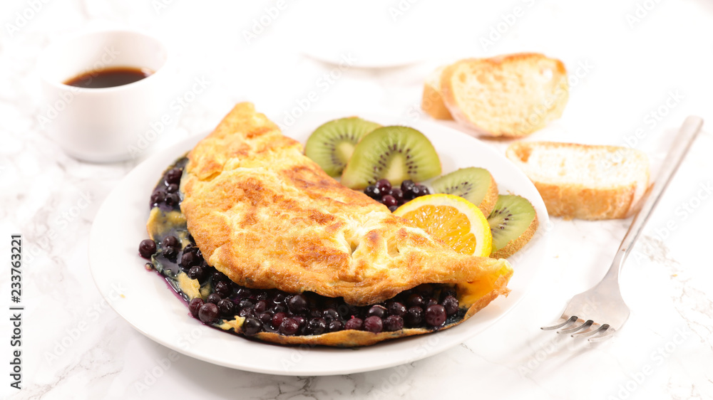 blueberry omelet and fruits blueberry omelet and fruits