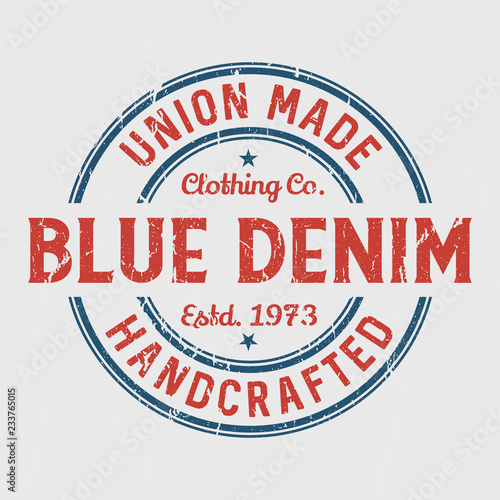 Union Made Blue Denim - Tee Design For Printing