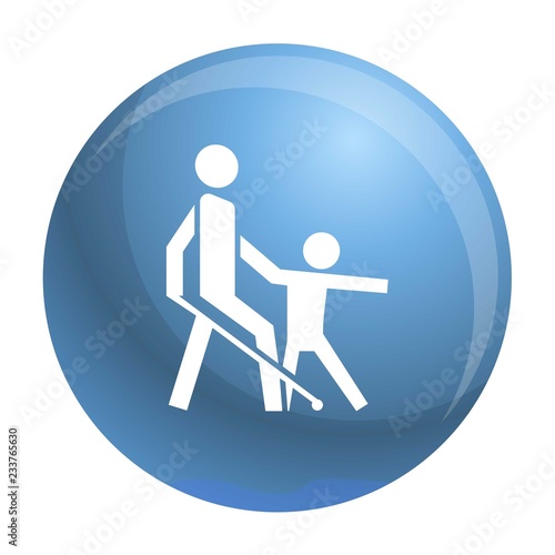 Kid guide blind man icon. Simple illustration of kid guide blind man vector icon for web design isolated on white background