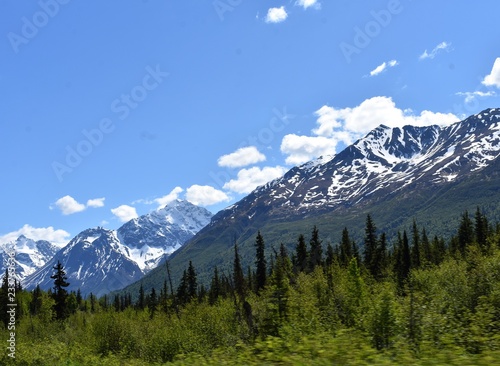 Fototapeta Naklejka Na Ścianę i Meble -  Mountains over rolling hills Alaska