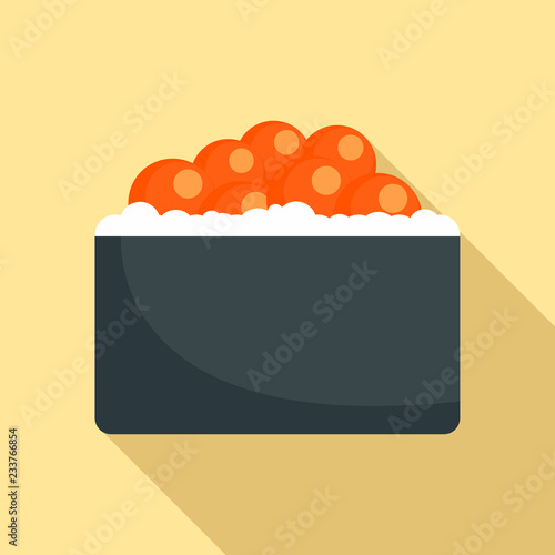 Hotate tai sushi icon. Flat illustration of hotate tai sushi vector icon for web design