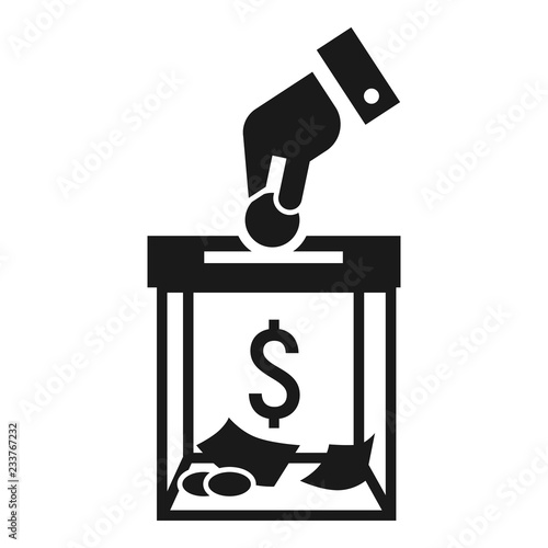 Migrant help money charity icon. Simple illustration of migrant help money charity vector icon for web design isolated on white background