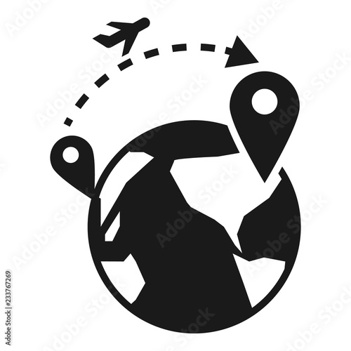 Global refugee migration icon. Simple illustration of global refugee migration vector icon for web design isolated on white background