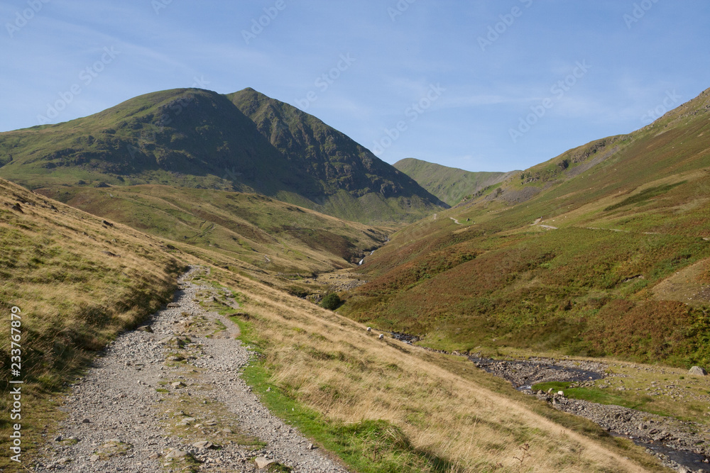 Footpath to Helvellyn mountain near Glenridding, Lake District Footpath to Helvellyn mountain near Glenridding, Lake District