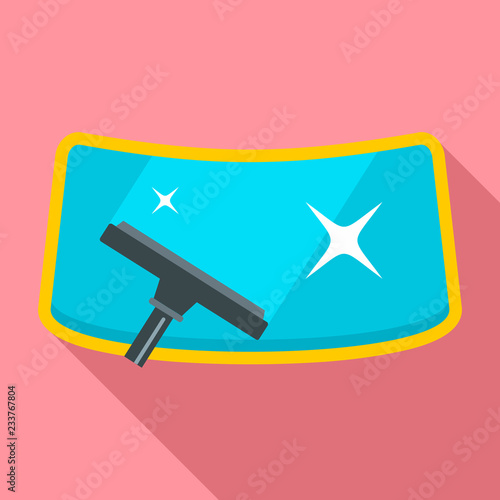 Clean car windscreen icon. Flat illustration of clean car windscreen vector icon for web design