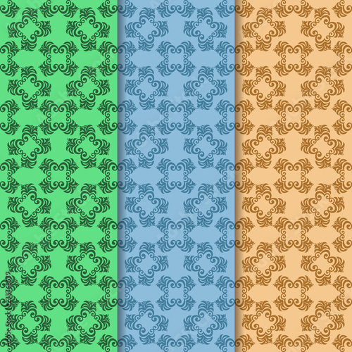 seamless geometric abstract pattern with floral motive