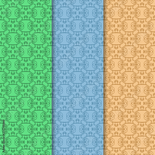 seamless geometric abstract pattern with floral motive