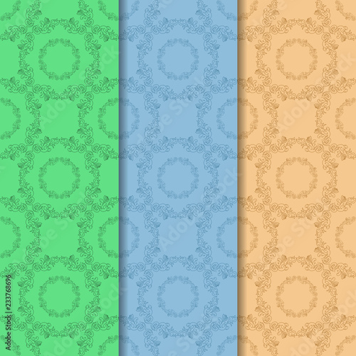 seamless geometric abstract pattern with floral motive