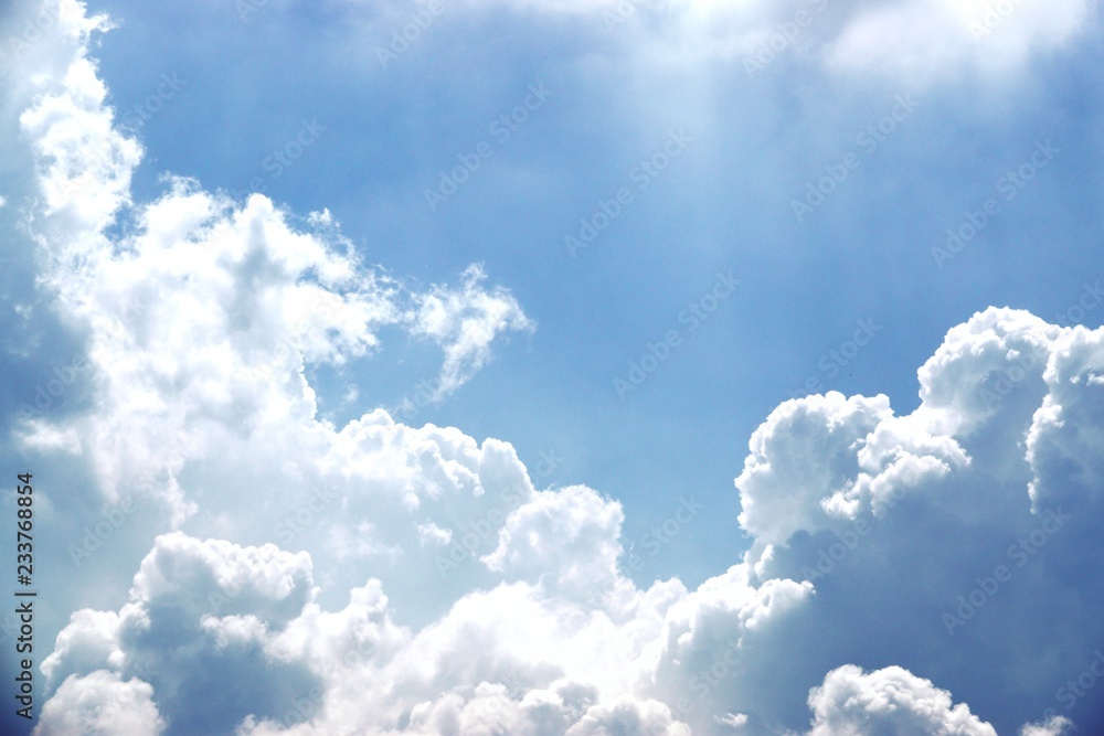 Obraz premium Beautiful color of sky, white clond, shadow, summer, background