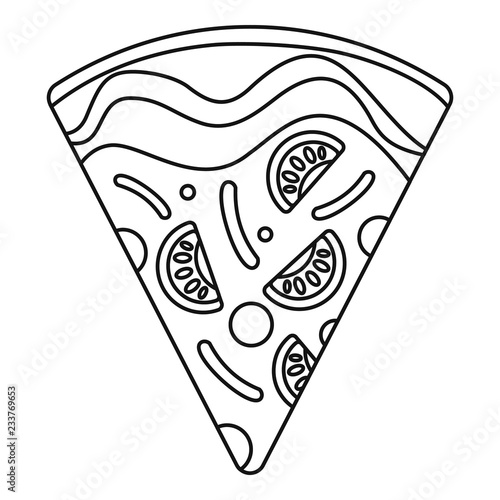 Slice mozzarella pizza icon. Outline slice mozzarella pizza vector icon for web design isolated on white background