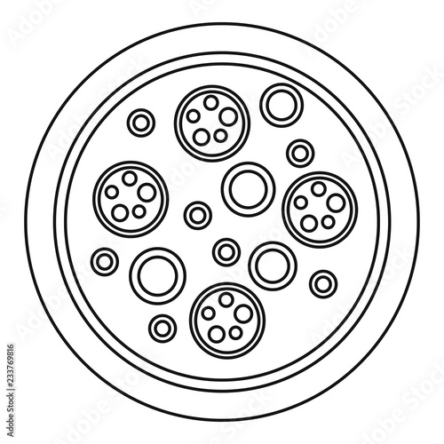 Pizza mozzarella icon. Outline pizza mozzarella vector icon for web design isolated on white background