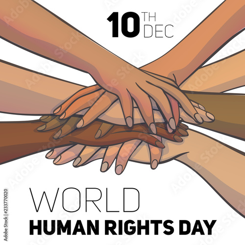 World human rights day concept background. Cartoon illustration of world human rights day vector concept background for web design