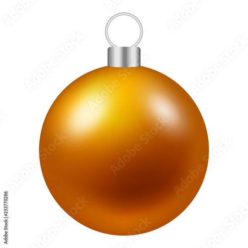 Gold christmas ball tree icon. Realistic illustration of gold christmas ball tree vector icon for web design isolated on white background