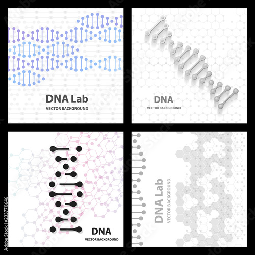 Set flyer, brochure size A4 template,banner. Molecular structure with connected lines and dots. Scientific pattern atom DNA with elements for magazine, leaflet, cover, poster design