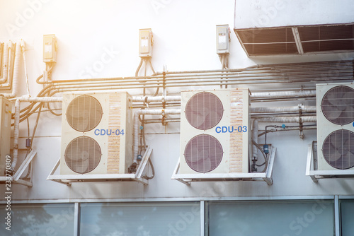 Air compressors wall 2 installed in the factory.