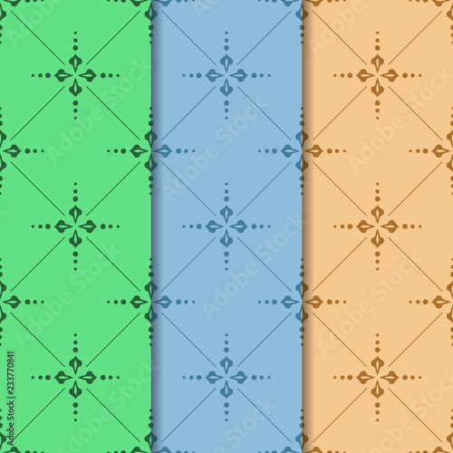 abstract floral seamless pattern with flowers, netting and leaves